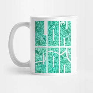 London, England City Map Typography - Watercolor Mug